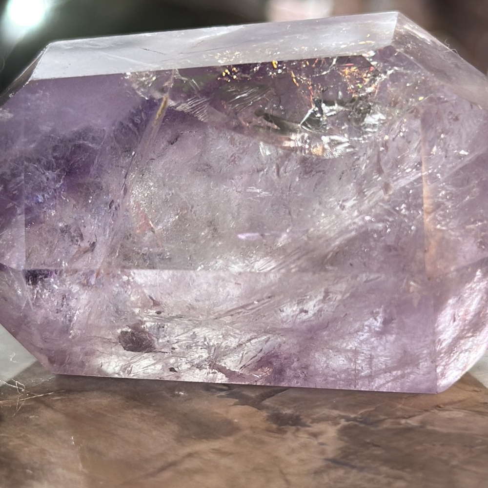 Amethyst DT Crystal Point With Rainbows! - Picture 1 of 10